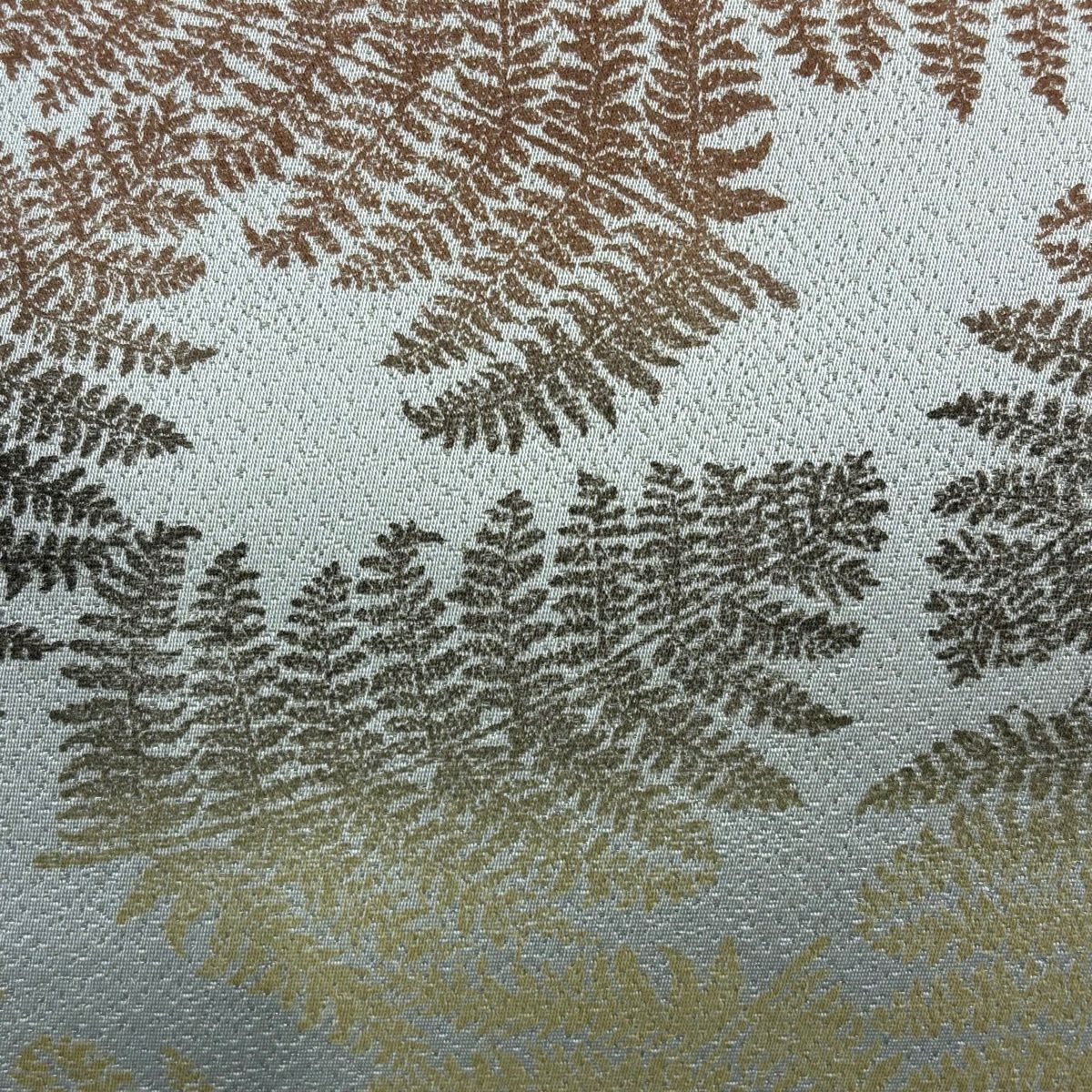 【美品】 袋帶 逸品級 葉紋 銀通過 全通 純蠶絲