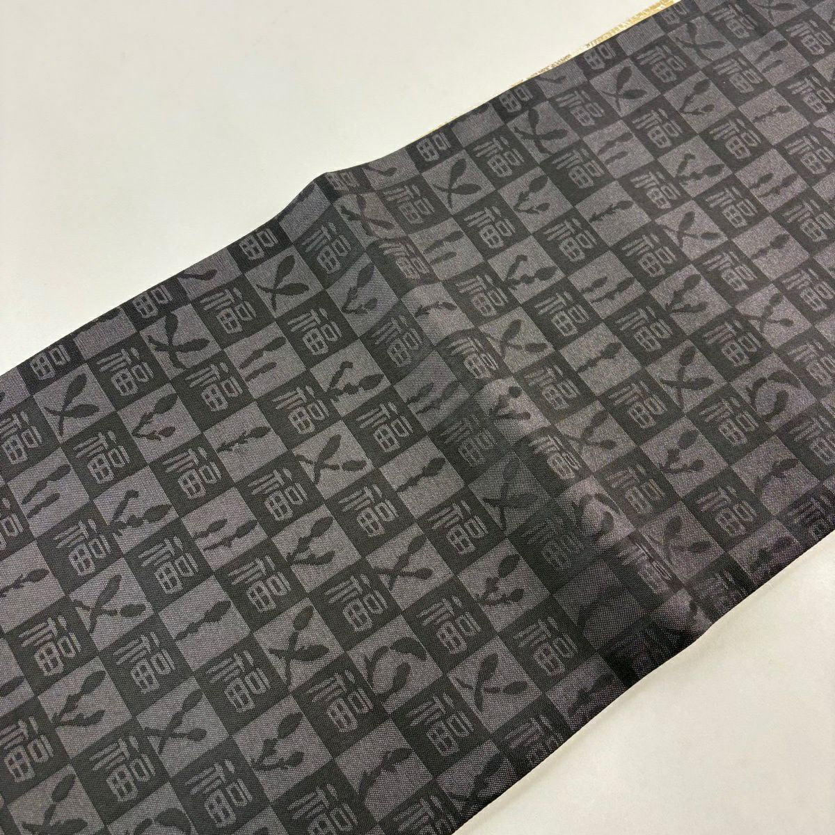 【美品】 袋帶 逸品級 葉紋 銀通過 全通 純蠶絲