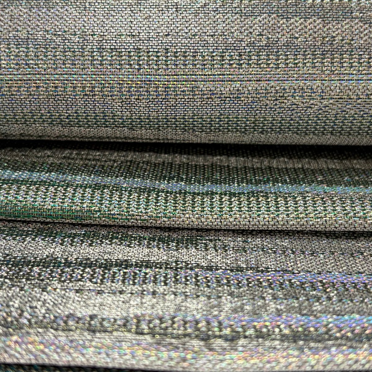 【美品】 袋帶 逸品級 落款あり 新佐波理 霞 金金箔 銀 六通 純蠶絲