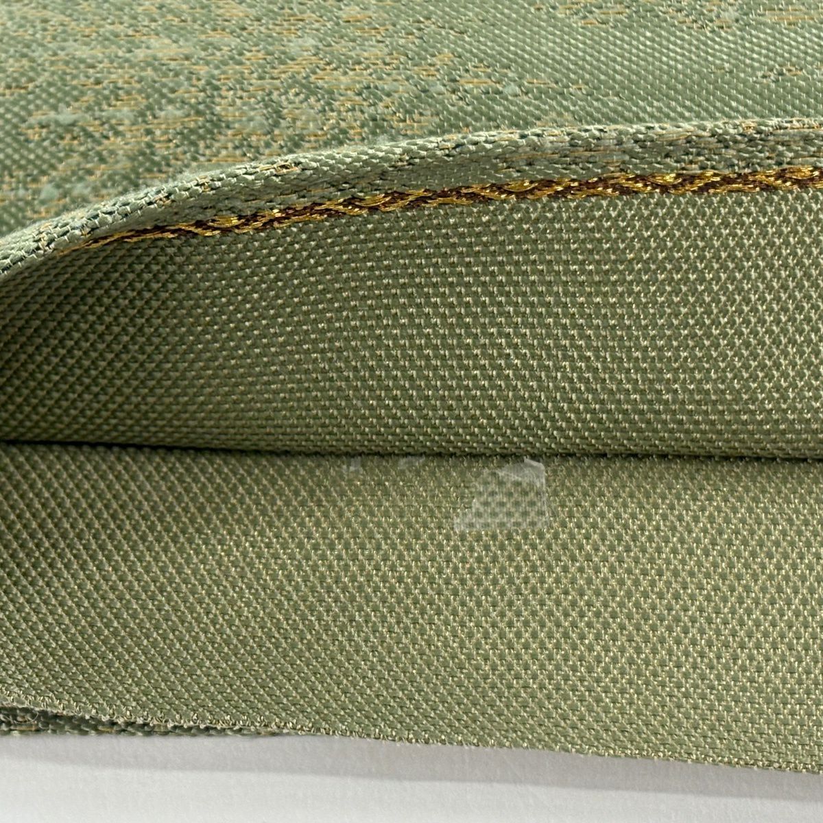 【美品】 袋帶 逸品級 華紋 金糸 金金箔 蓬色 大鼓圖案 純蠶絲