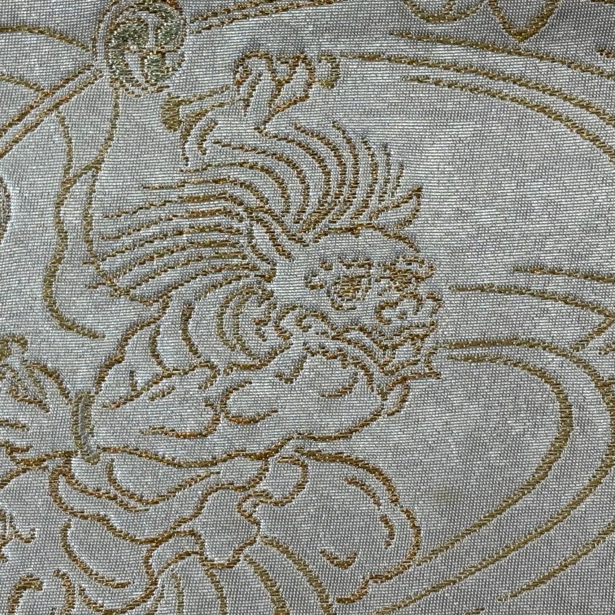 袋帶 名品級 風神雷神 金絲 金金箔 銀 六通 純蠶絲