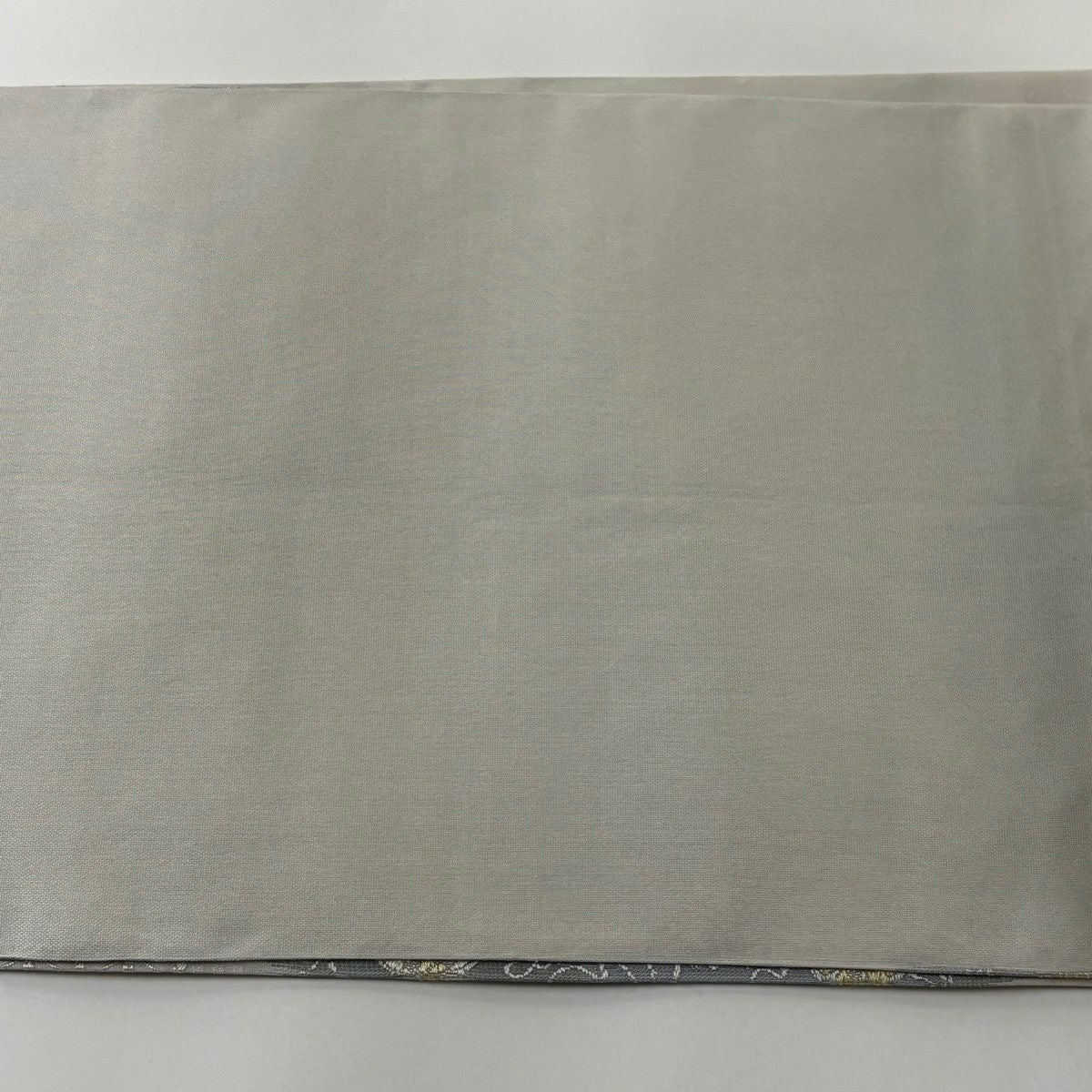 【美品】 袋帶 名品級 花唐草紋 縞 金絲 灰色 六通 純蠶絲