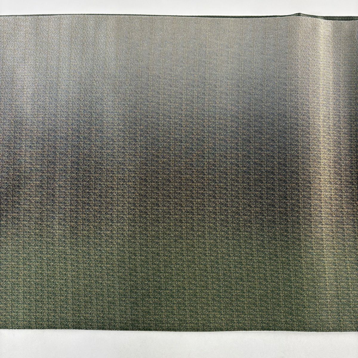 【美品】 袋帶 秀品級 證書齊全 幾何學 金絲 漸變 深綠 全通 純蠶絲
