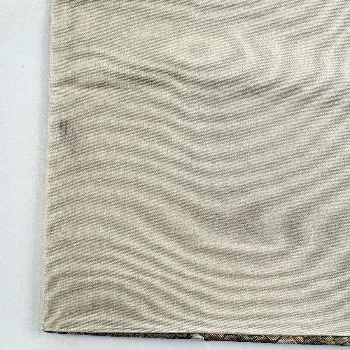【美品】 袋帶 秀品級 草花紋 金銀彩 金金箔 灰綠 六通 純蠶絲