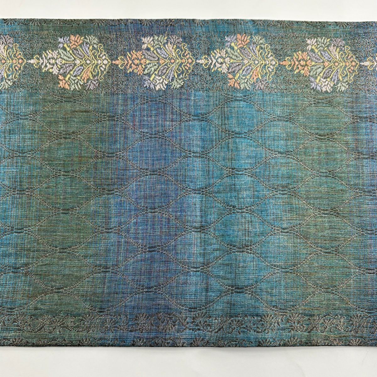【美品】 袋帶 秀品級 正倉院名物裂 金銀絲 青綠 六通 純蠶絲