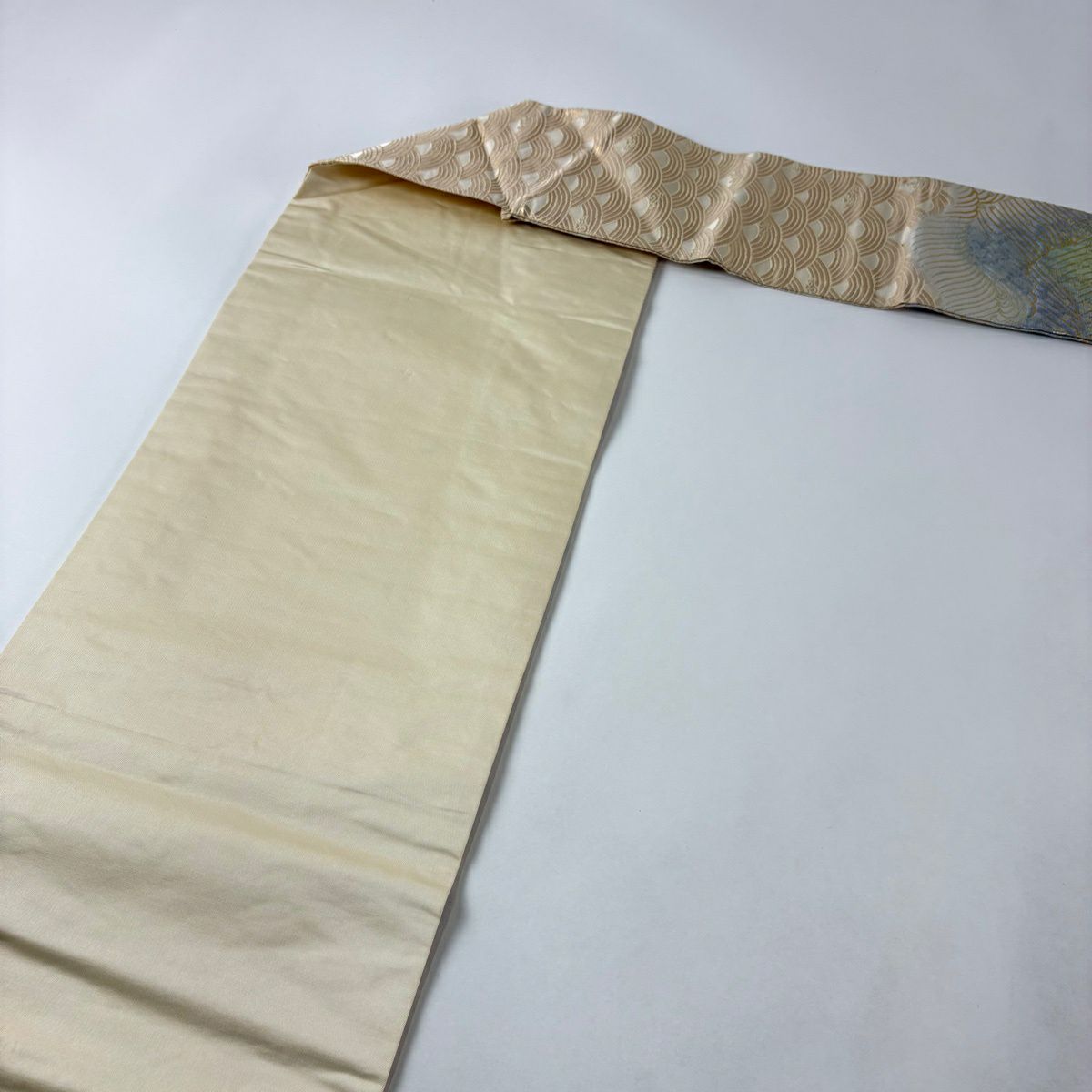 【美品】名古屋帶 秀品級 波 金糸 金色 純蠶絲