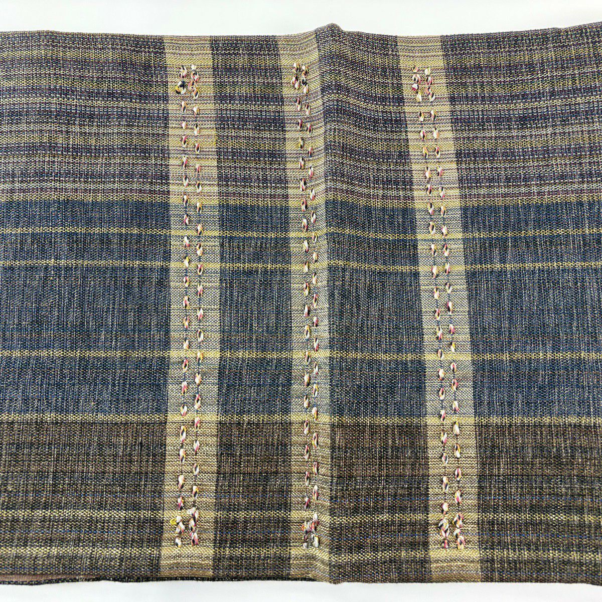 【美品】 袋帶 秀品級 縞 金糸 茶 お太鼓圖案 純蠶絲
