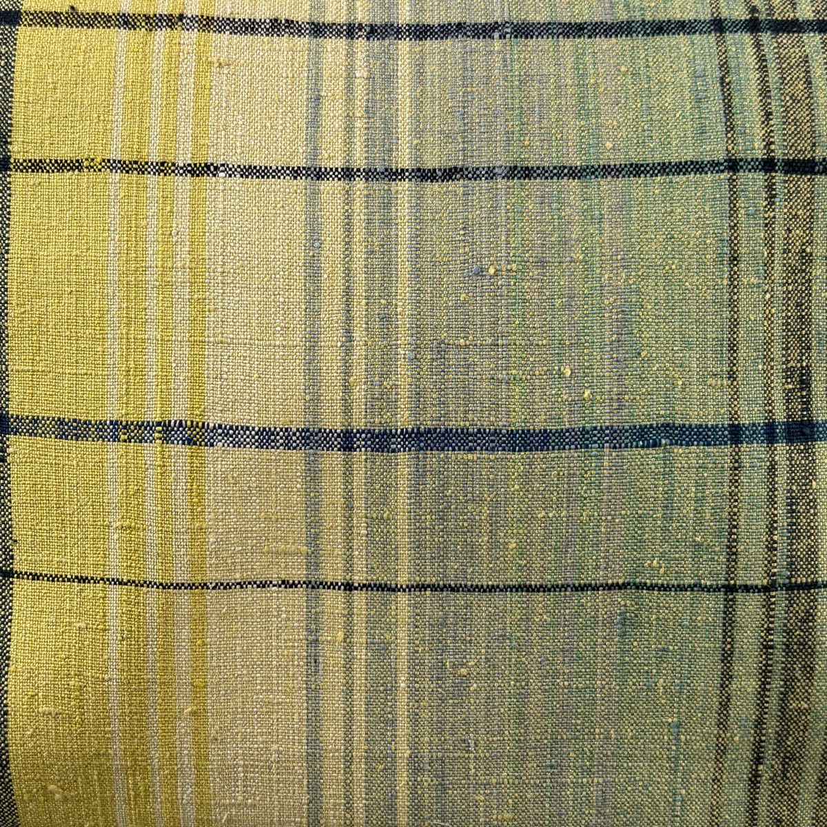 【美品】名古屋帶 秀品級 條紋 灰綠 純蠶絲