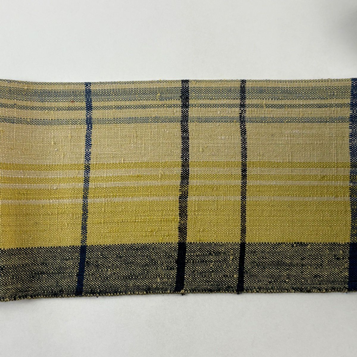 【美品】名古屋帶 秀品級 條紋 灰綠 純蠶絲