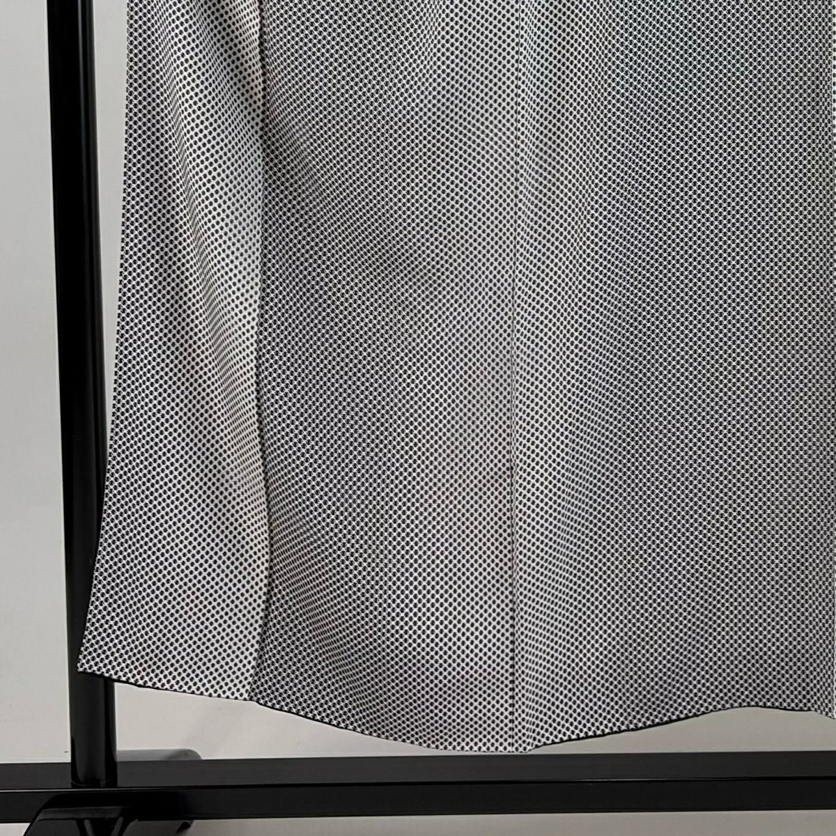 【美品】 小紋 身長151.5cm 袖長65cm M 雙層 分銅 黑灰 純蠶絲 秀品級