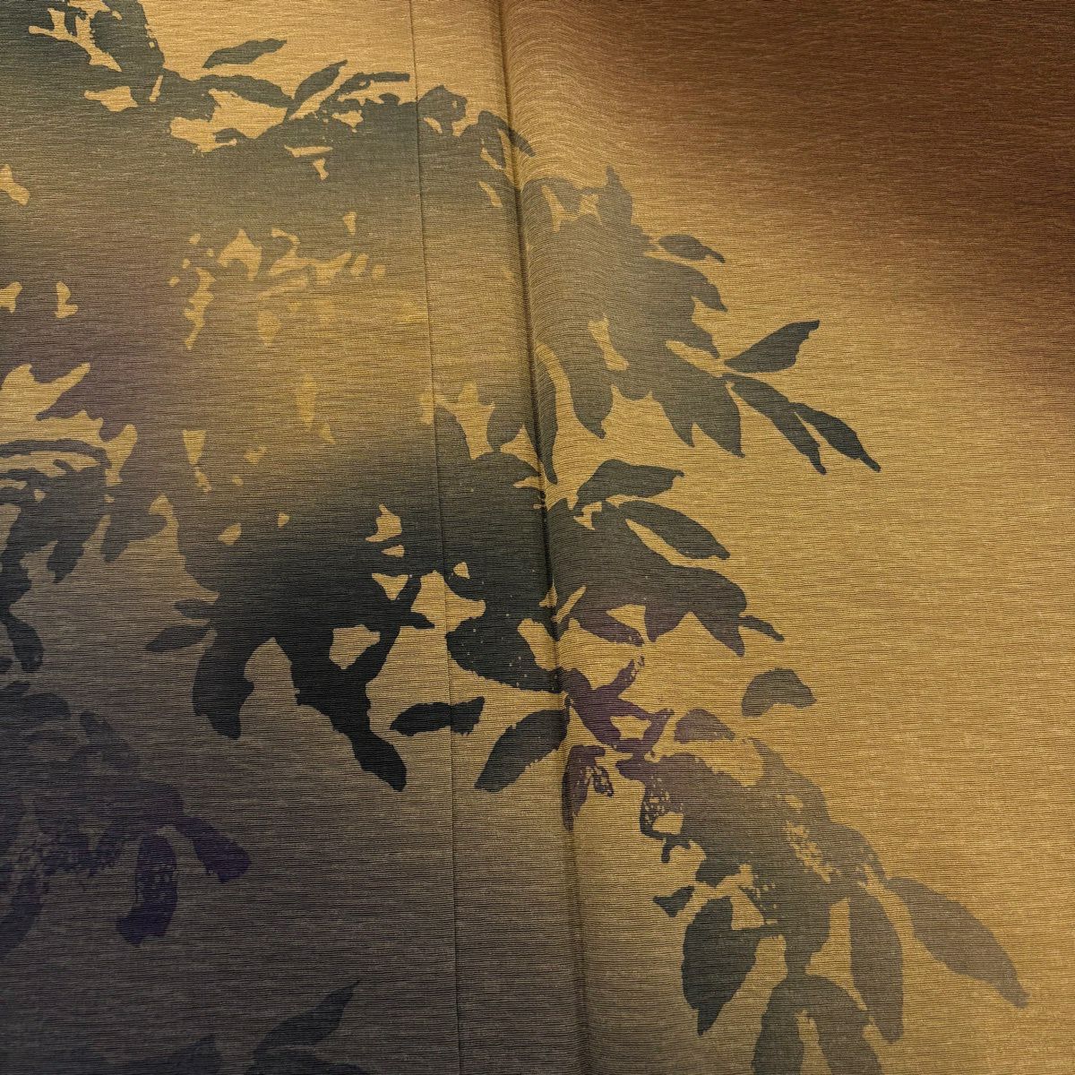 【美品】 付下 身長156.5cm 袖長62.5cm S 雙層 鈴乃屋 輪廓 漸層 茶 純蠶絲 優品級