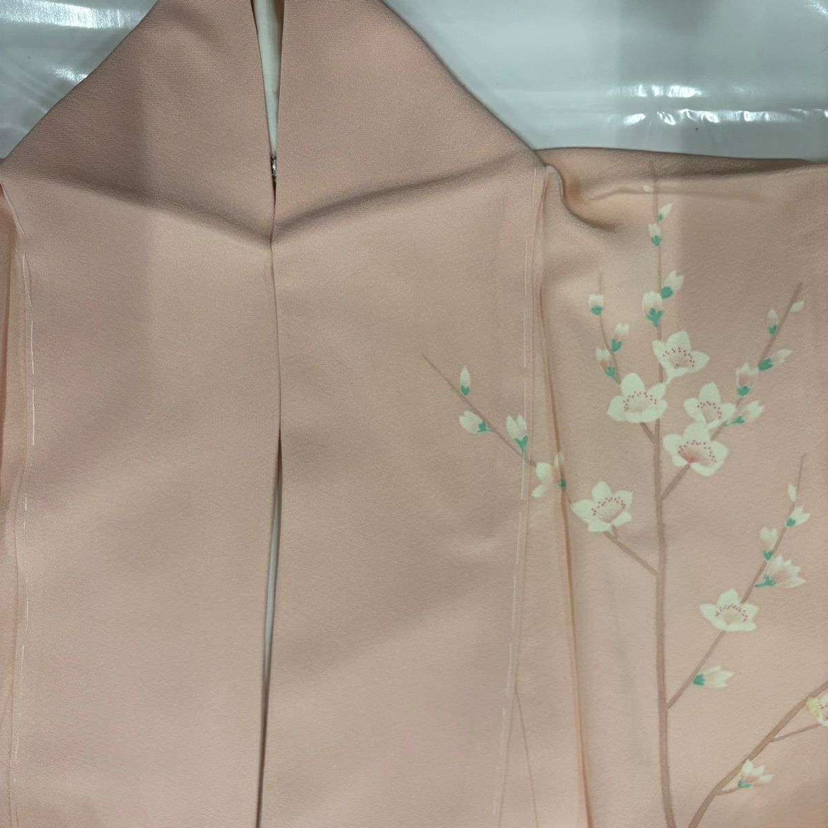 訪問服 身長161.5cm 袖長63.5cm S 雙層 落款有 枝花 淺粉色 純蠶絲 優品級