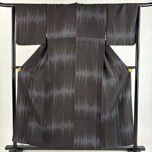 【美品】 小紋 身長156.5cm 袖長64cm M 單層 幾何學 灰紫 純蠶絲 秀品級