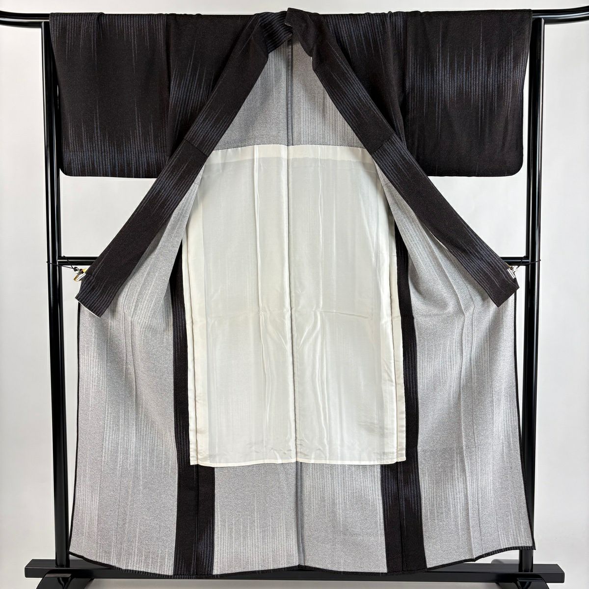 【美品】 小紋 身長156.5cm 袖長64cm M 單層 幾何學 灰紫 純蠶絲 秀品級