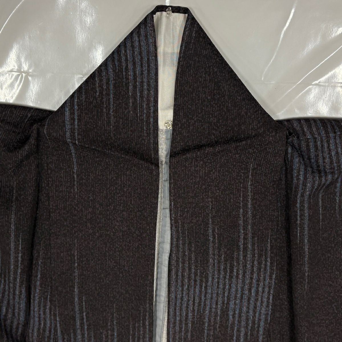 【美品】 小紋 身長156.5cm 袖長64cm M 單層 幾何學 灰紫 純蠶絲 秀品級