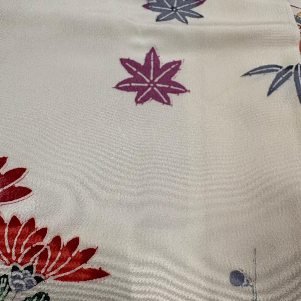 振袖禮服 身長163cm 袖長67.5cm L 雙層 菊花花 鴛鴦 染分 淡化 紫 純蠶絲 優品級