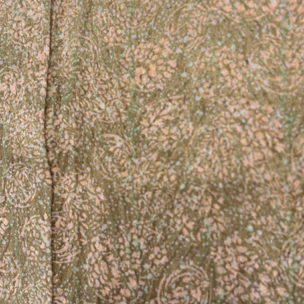 【美品】 付下 身長160cm 袖長66.5cm M 雙層 草花紋紋 絞染 漸層 米色 純蠶絲 優品級
