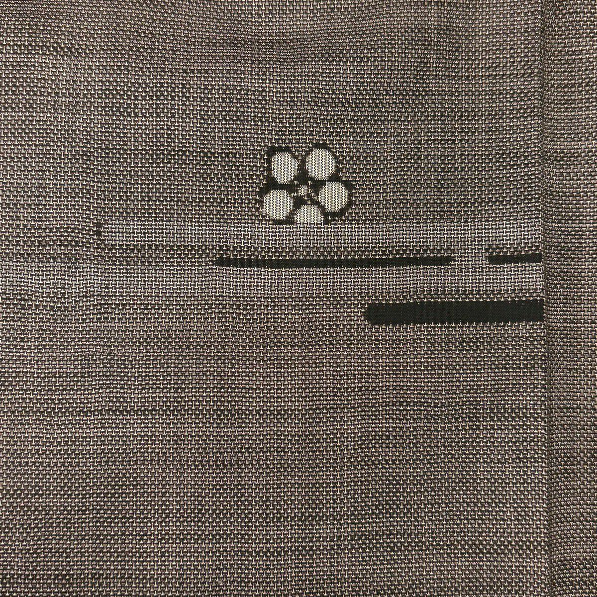 紬織 身長163.5cm 袖長64cm M 雙層 ますいわ屋 梅花 ヱ霞 焦茶 純蠶絲 秀品級