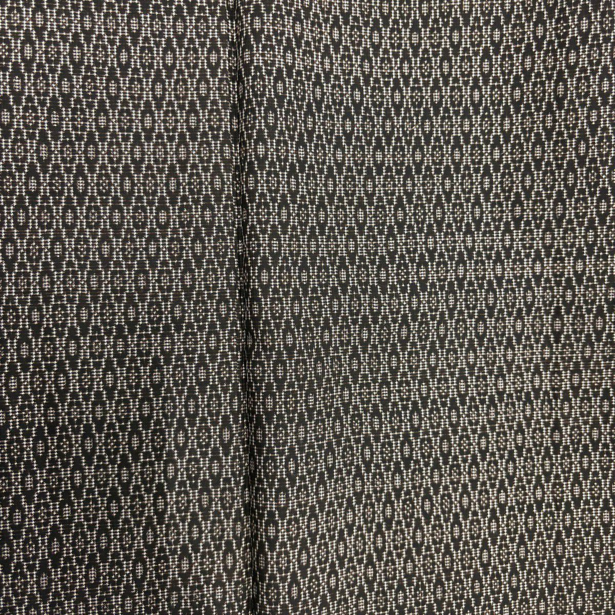 【美品】 紬織 身長161.5cm 袖長65cm M 雙層 幾何學 焦茶 純蠶絲 秀品級