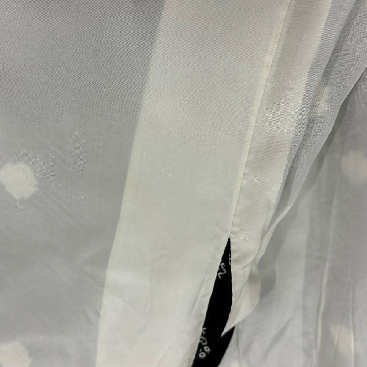 小紋 身長160cm 袖長65.5cm M 雙層 格子 絞染 黑 純蠶絲 秀品級