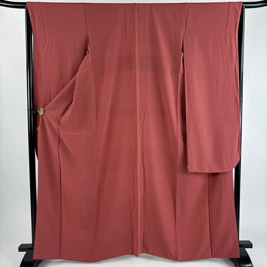 【美品】振袖禮服 身長163.5cm 袖長66.5cm M 雙層 深粉紅 純蠶絲 優品級