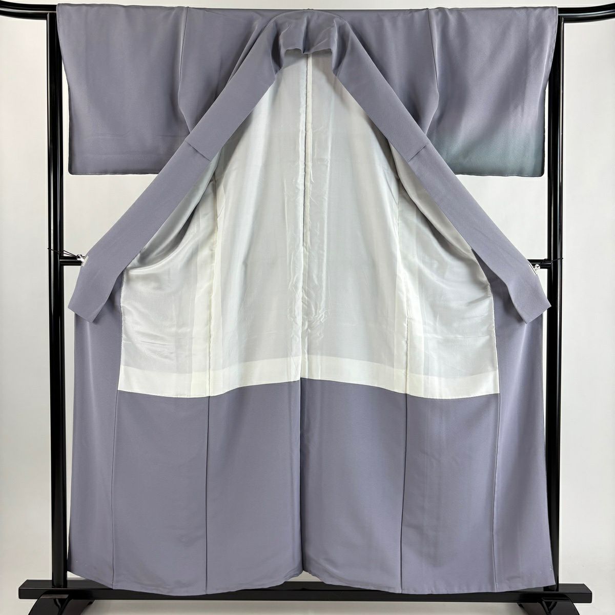 付下 身長156.5cm 袖長65.5cm M 雙層 墨流染 漸層 紫 純蠶絲 優品級