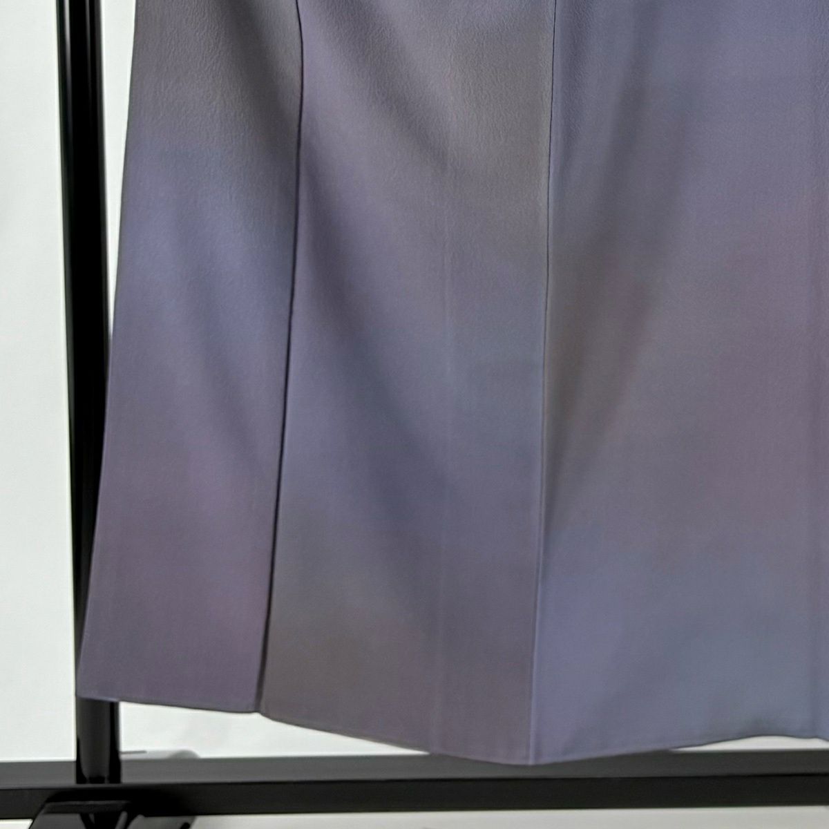 【美品】 小紋 身長153.5cm 袖長64cm M 雙層 斉藤三才 落款あり 漸層圖案 灰紫 純蠶絲 秀品級 一つ紋