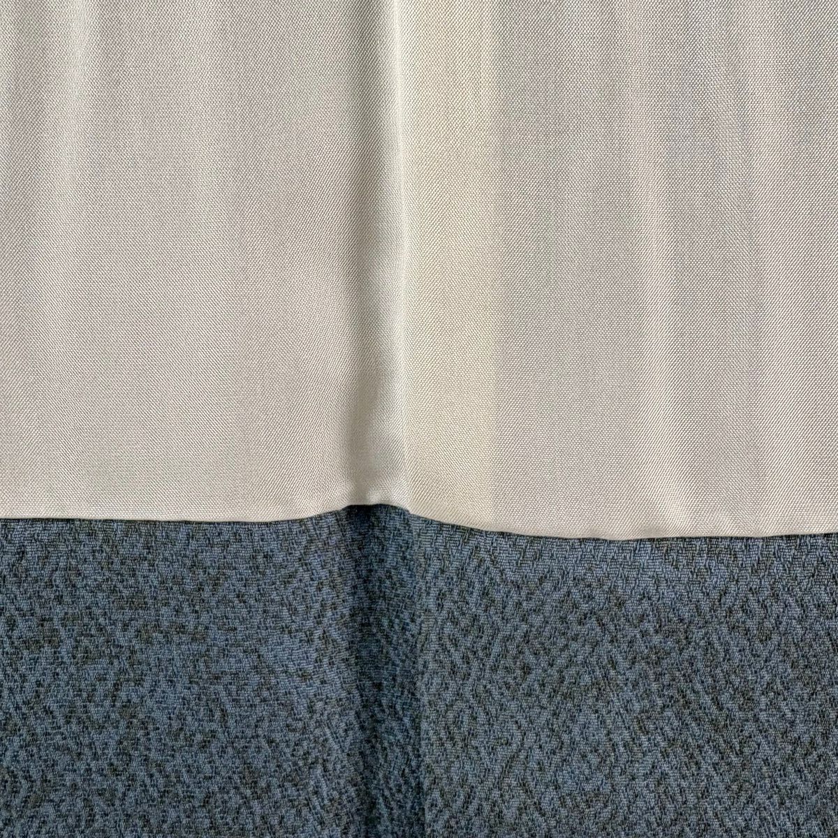 訪問服 身長163cm 袖長64cm M 雙層 松樹井青青 落款あり 松樹 笹 金銀彩 漸層 青灰色 純蠶絲 逸品級