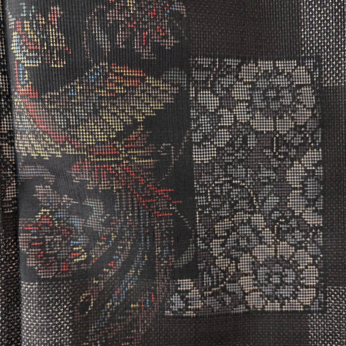 【美品】 大島紬織 身長159.5cm 袖長65cm M 雙層 都喜ヱ門 泥染 證書齊全 鳳凰 花唐草紋 焦茶 純蠶絲 逸品級