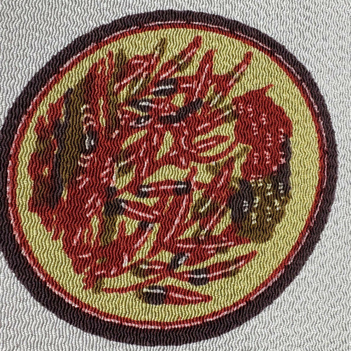 【美品】 名古屋帶 秀品級 圓文 草花紋紋 絞織 灰色 純蠶絲