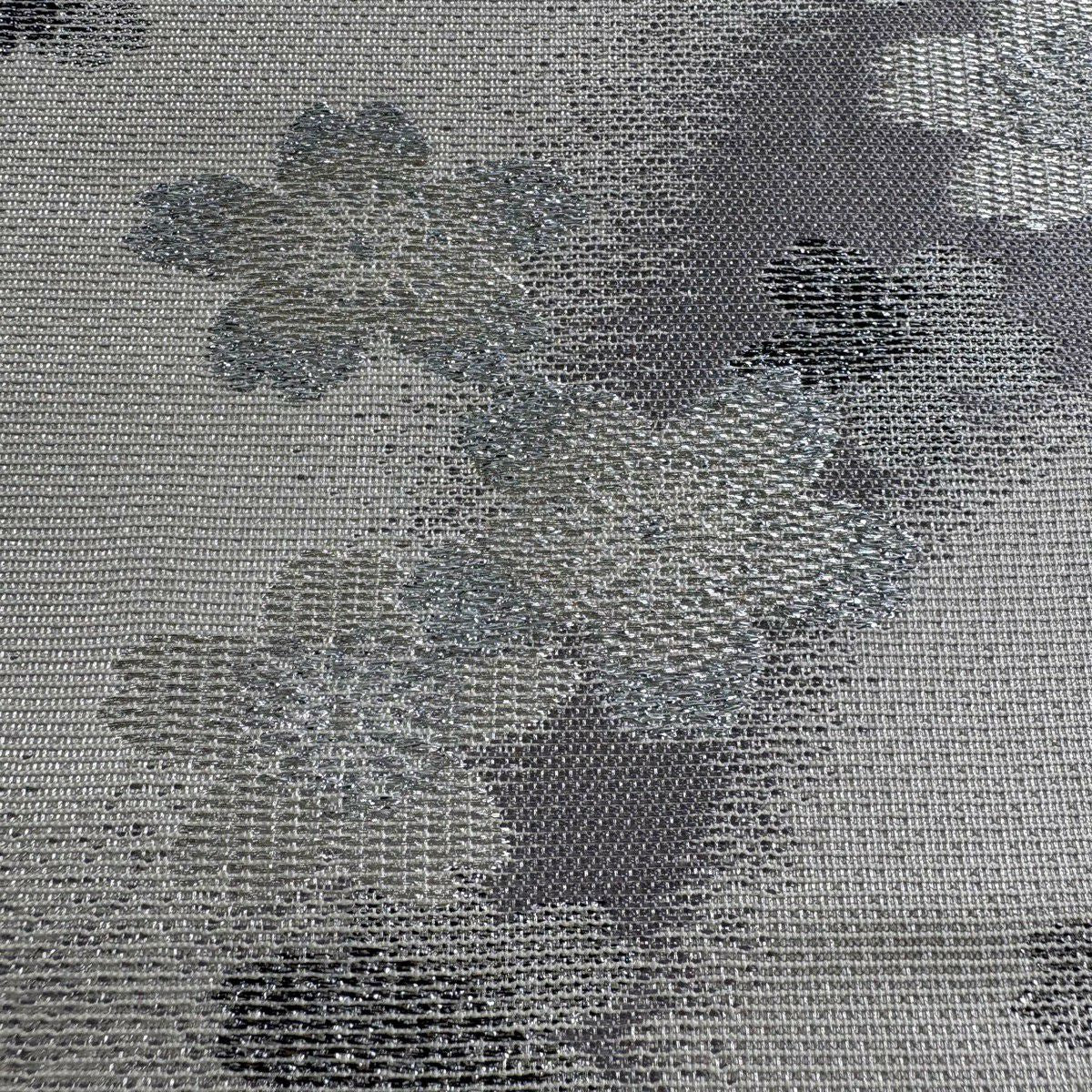 袋帶 秀品級 樱花 流水 金金箔 灰白 六通 純蠶絲
