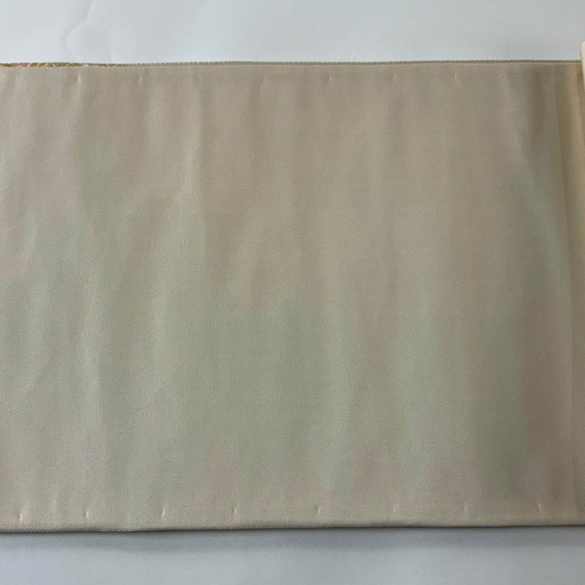 【美品】 袋帶 秀品級 華紋 鳳凰 刺繡 金線 米色 六通 純蠶絲