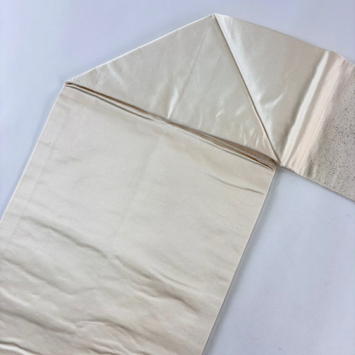 【美品】名古屋帶 秀品級 紫陽花 桔梗 金金箔 奶油色 純蠶絲