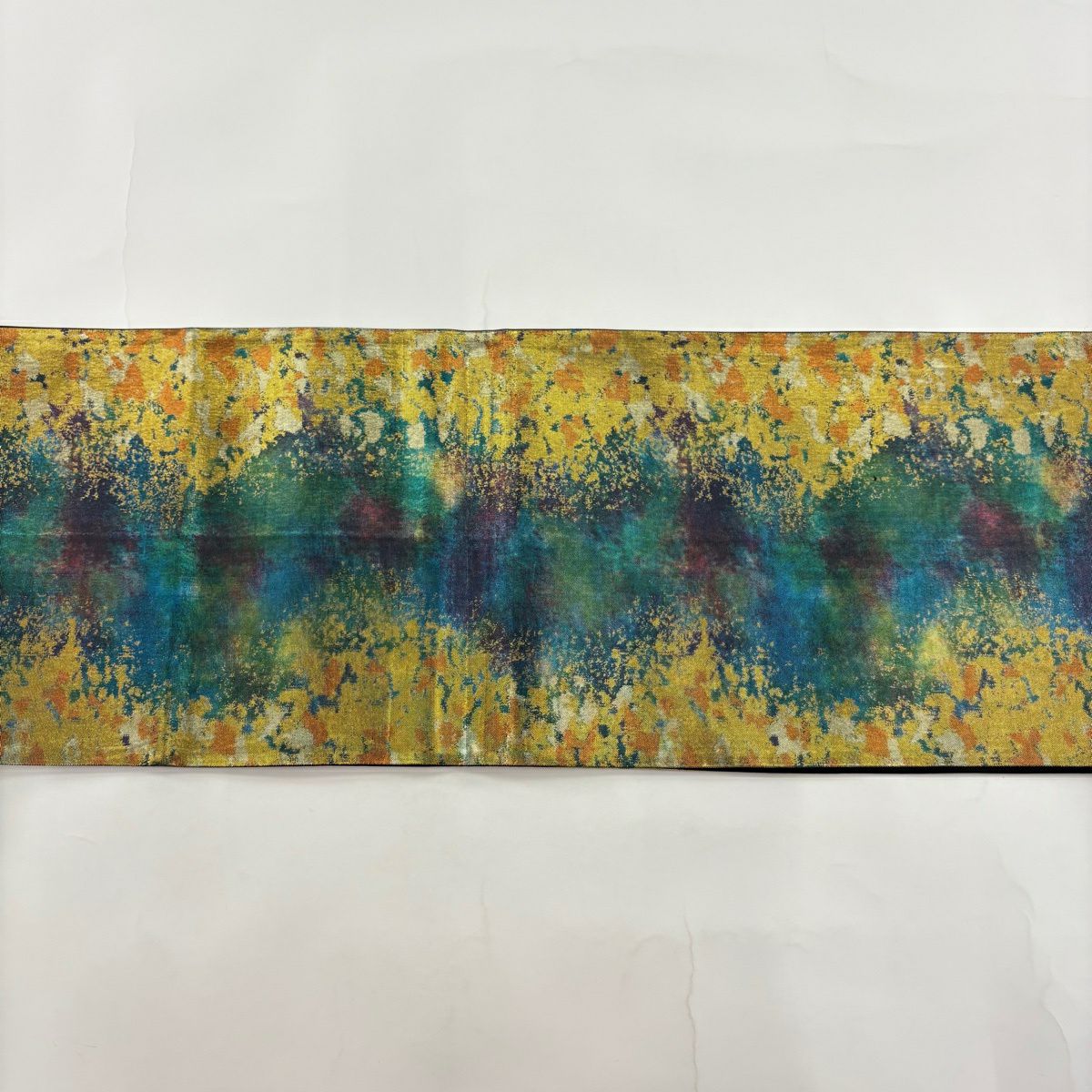 【美品】 袋帶 秀品級 華紋 草花紋 金糸 金金箔 青綠 六通 純蠶絲