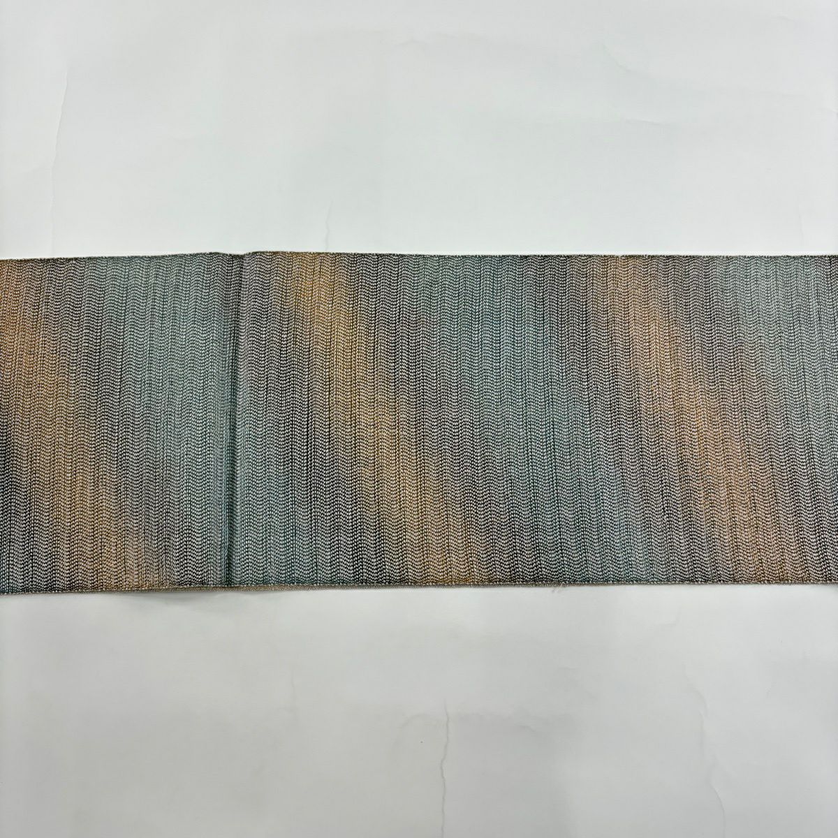 【美品】 袋帶 秀品級 幾何圖案 灰紫 全通 純蠶絲