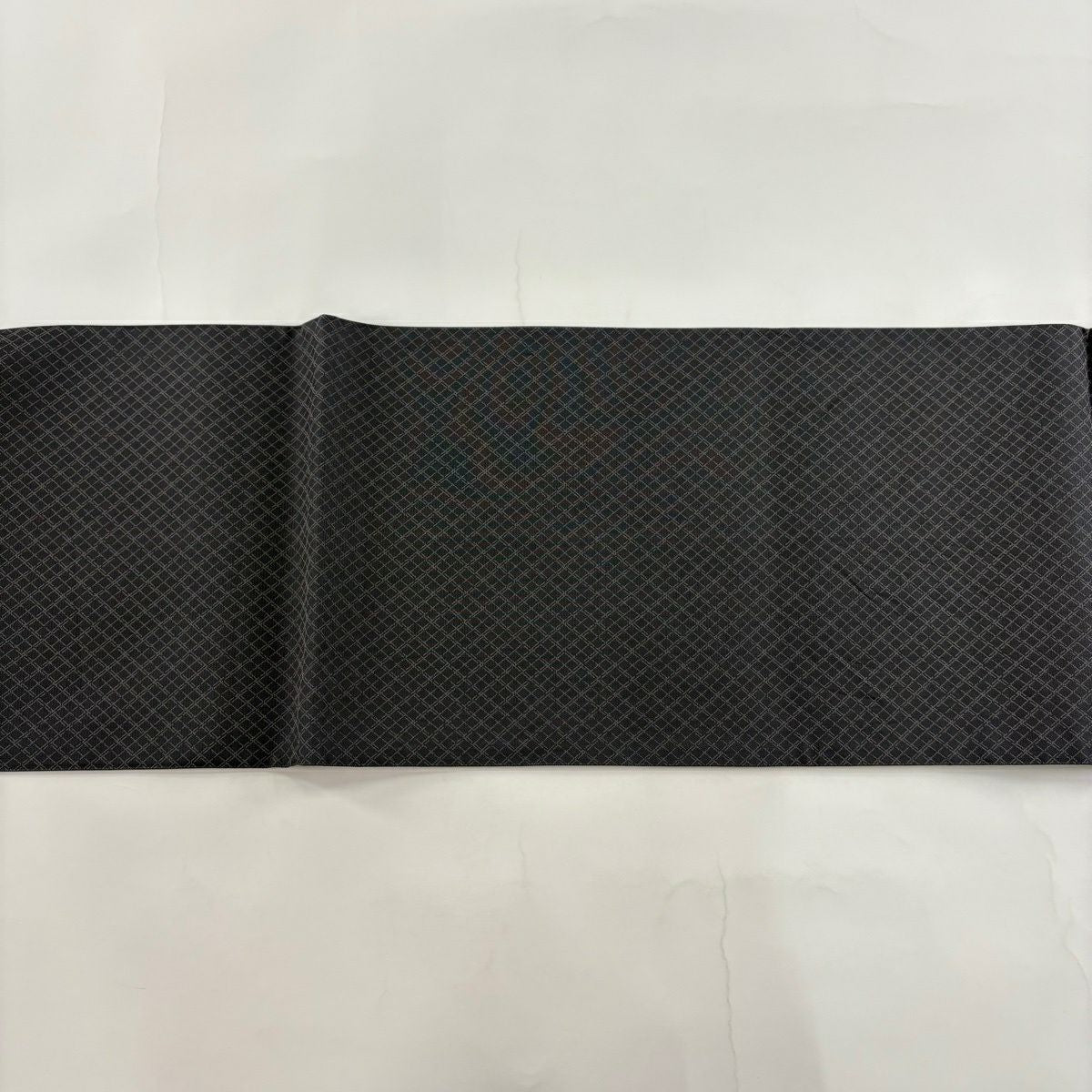 【美品】 袋帶 秀品級 菱形 幾何學 金金箔 墨色 六通 純蠶絲