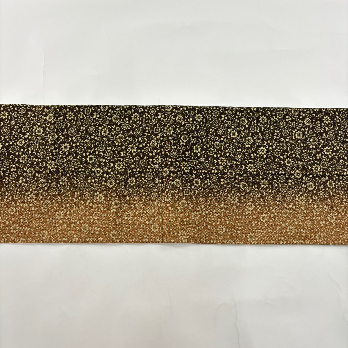 【美品】 開口名古屋帶 優品級 有落款 花唐草紋 茶 純蠶絲