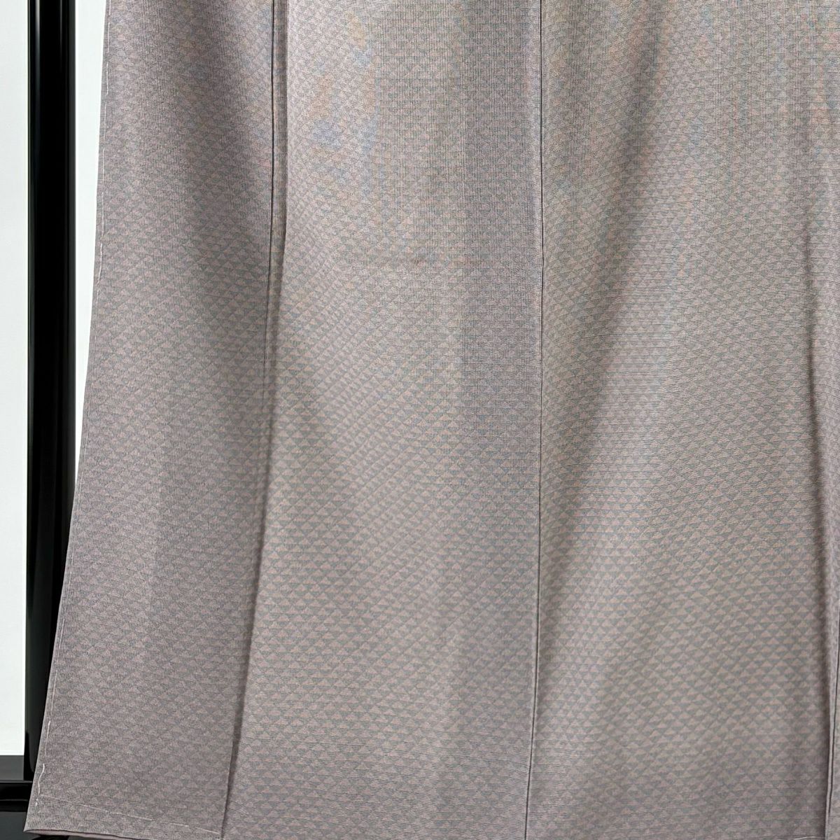 【美品】 江戶小紋 身長161.5cm 袖長64cm M 雙層 鱗 灰紫 純蠶絲 秀品級