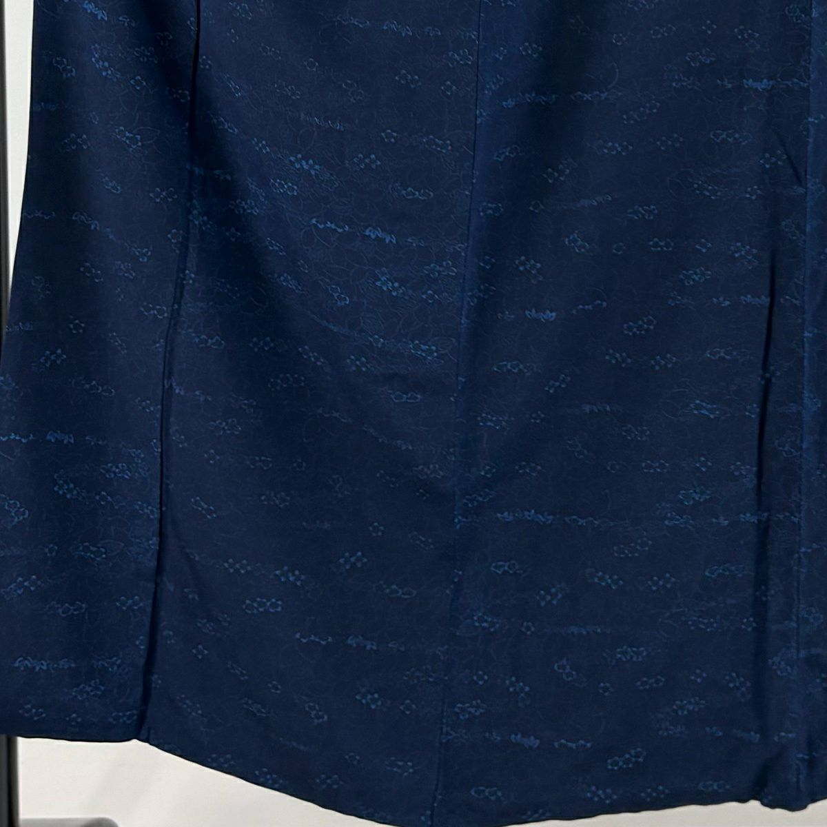 【美品】 小紋 身長152.5cm 袖長63cm S 雙層 草花紋 純蠶絲