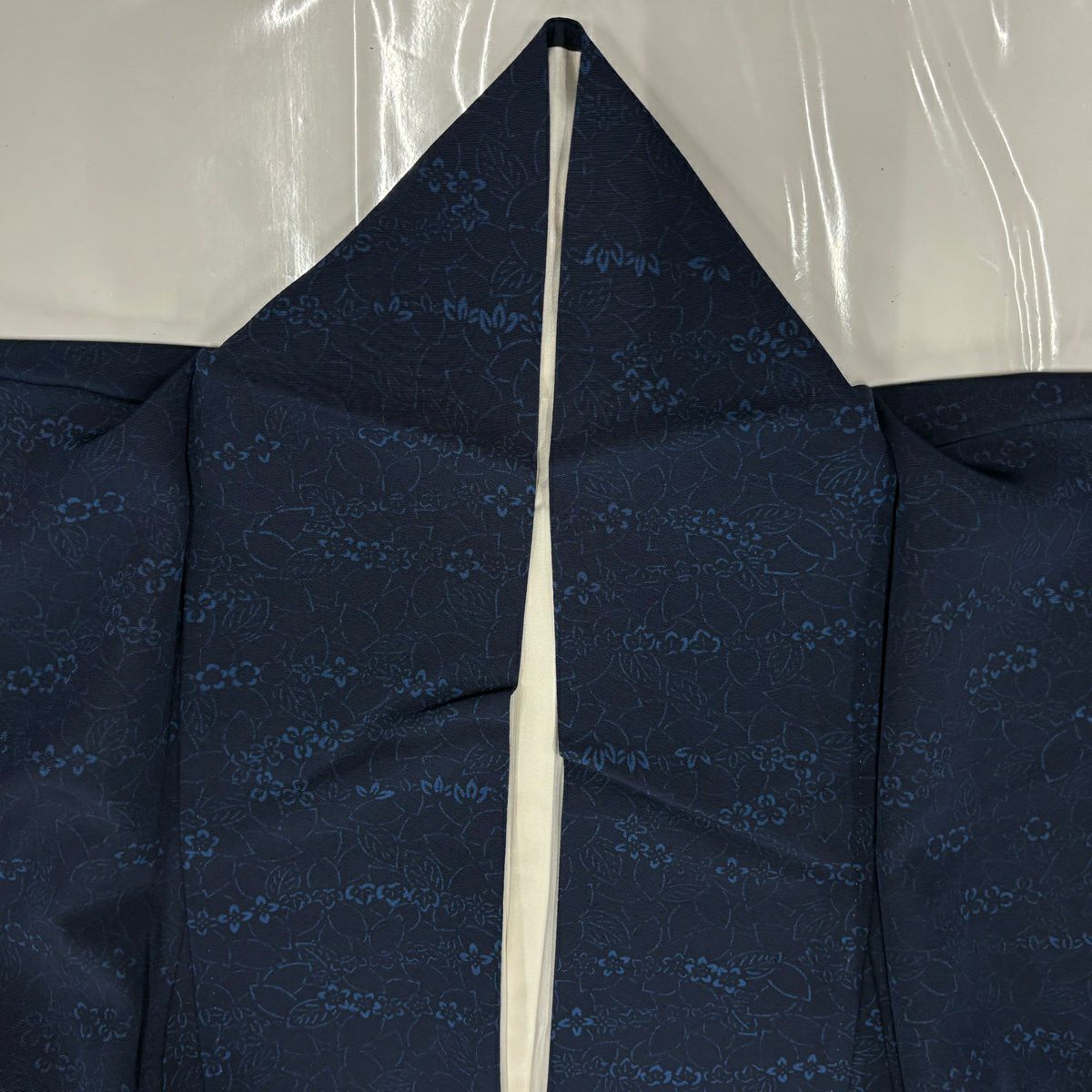 【美品】 小紋 身長152.5cm 袖長63cm S 雙層 草花紋 純蠶絲