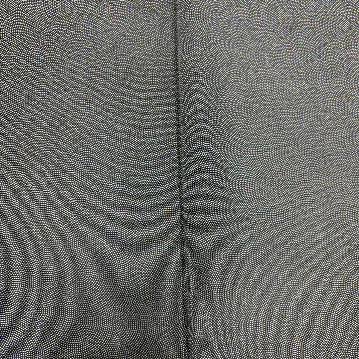 【美品】 江戶小紋 身長161cm 袖長64cm M 雙層 鮫 黑灰 純蠶絲 秀品級