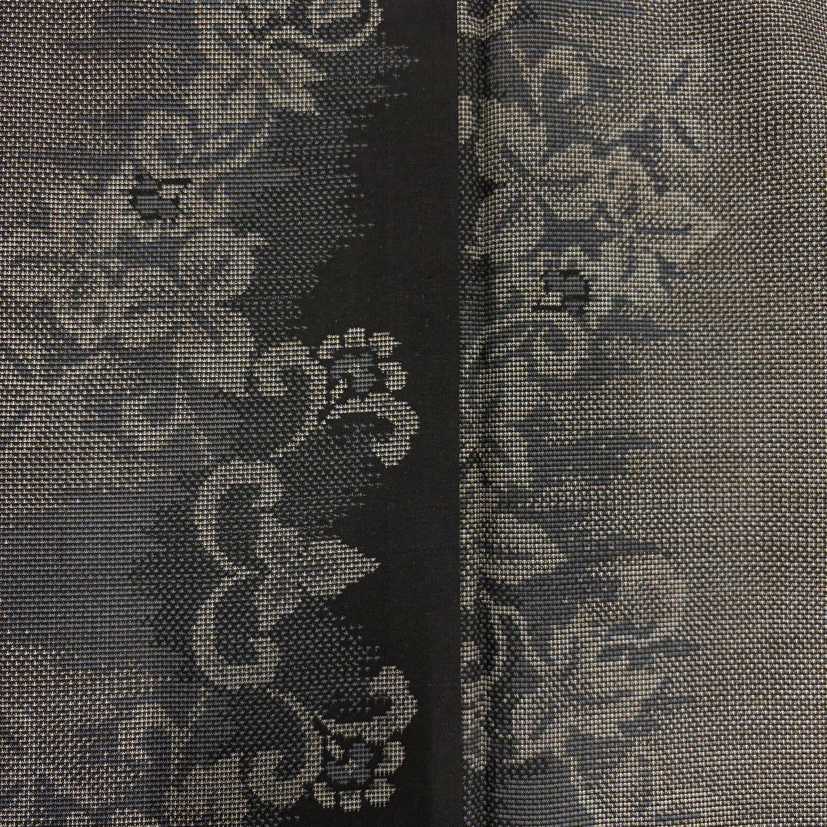 【美品】 紬織 身長156cm 袖長63.5cm S 雙層 花唐草紋 焦茶 純蠶絲 秀品級