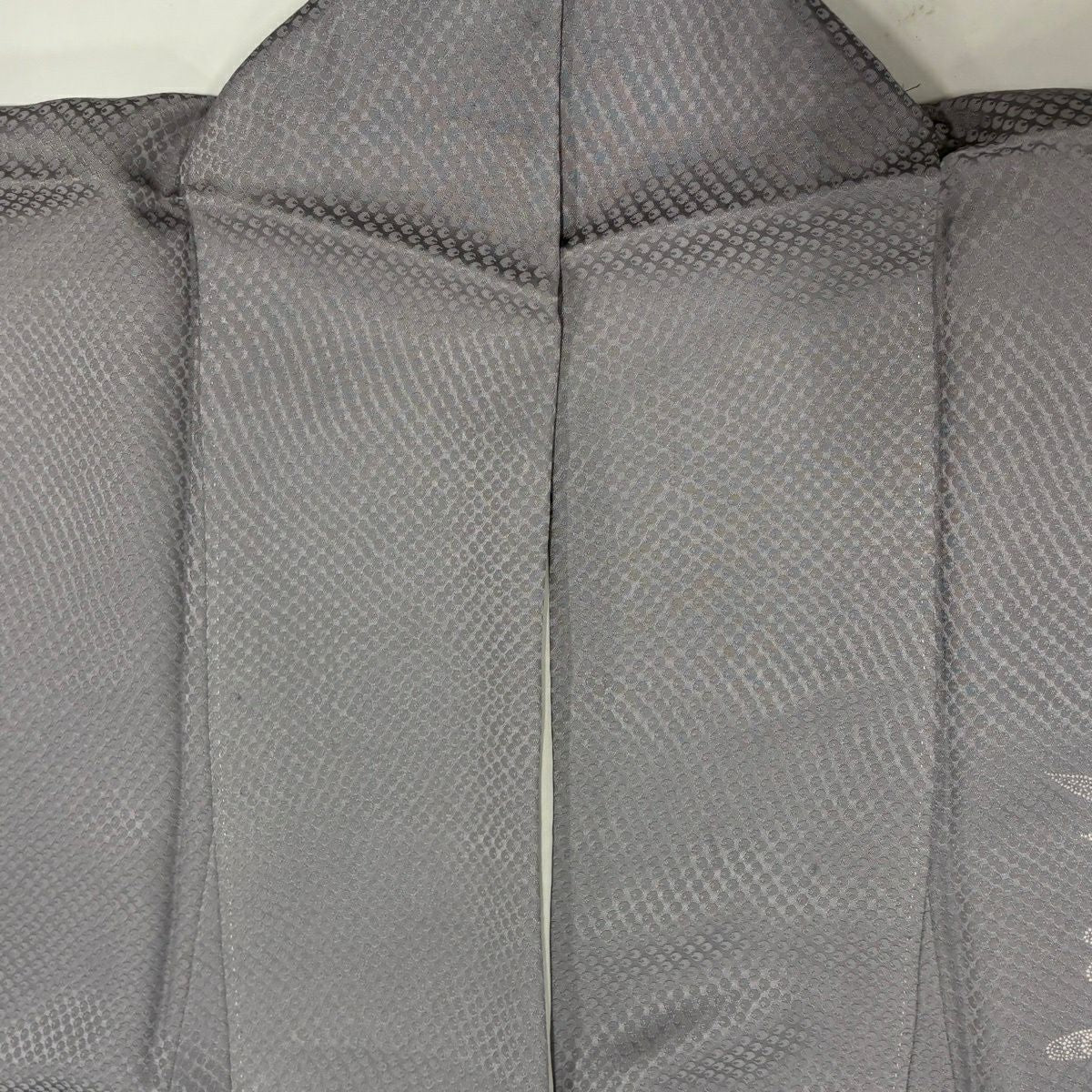 付下 身長171.5cm 袖長65cm M 雙層 家屋 枝梅花 染分 淡化 灰紫 純蠶絲 優品級