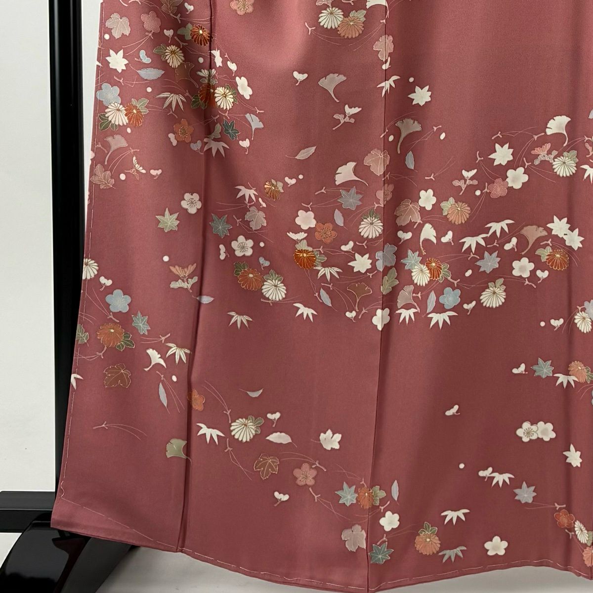 訪問服 身長163cm 袖長65.5cm M 雙層 吹寄 金絲 金銀彩 粉紅 純蠶絲 優品級