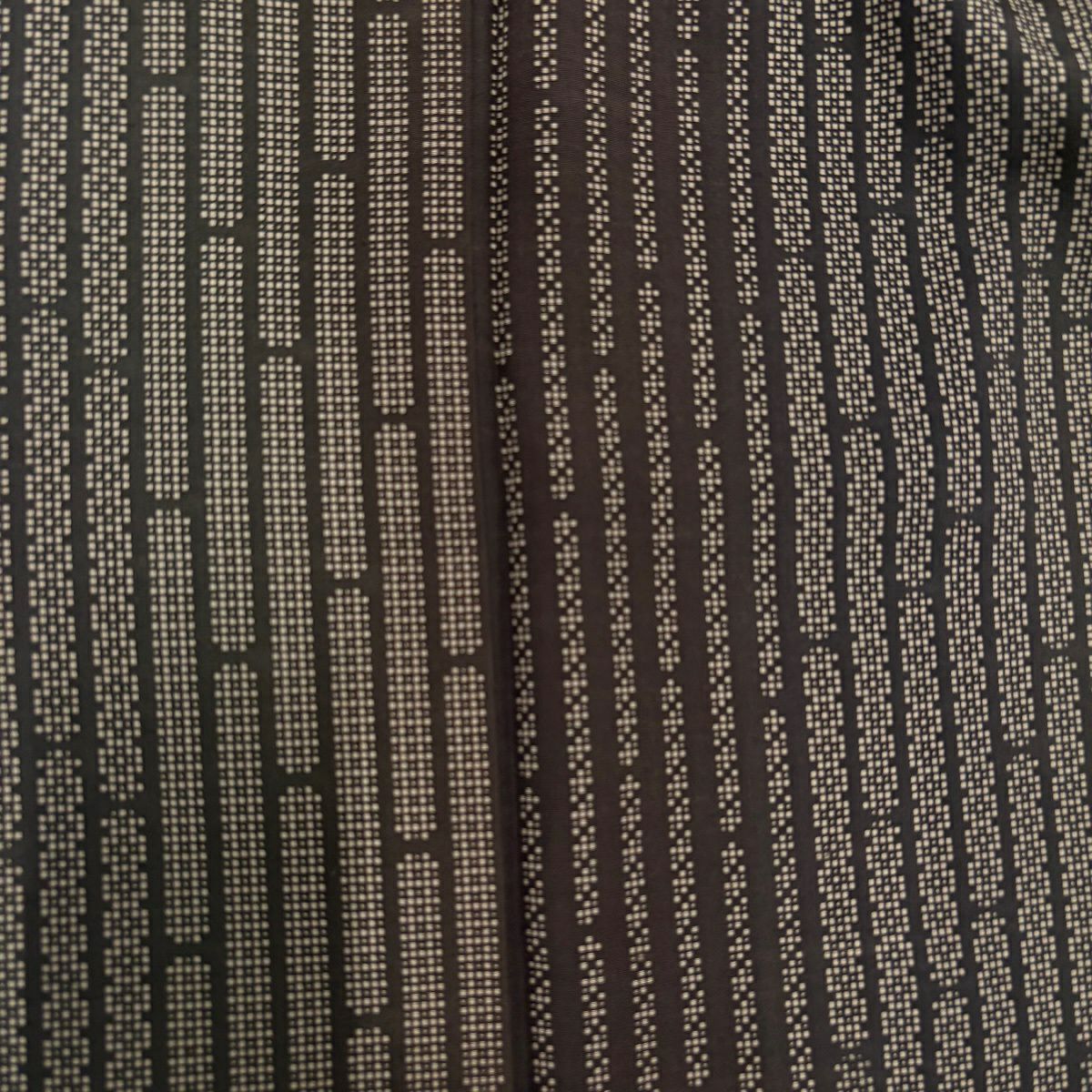 【美品】 小紋 身長164cm 袖長65.5cm M 雙層 紬織織 幾何圖案 漸層 焦茶 純蠶絲 優品級