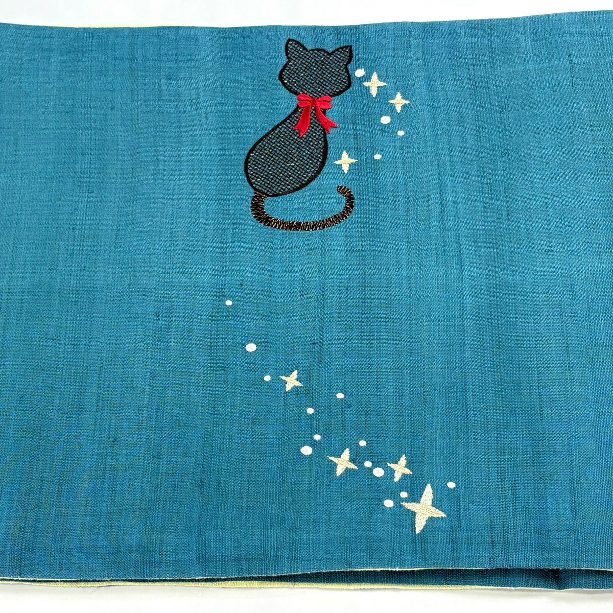 袋帶 逸品級 夏帶 想屋 貓 星 星鑽 金絲 青綠 麻