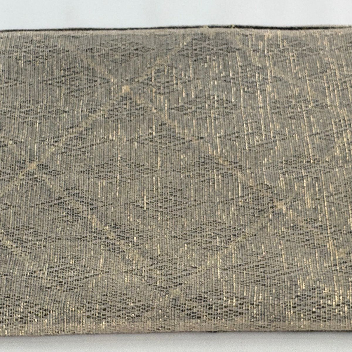 【美品】 袋帶 名品級 斜格紋 金絲 黑灰 全通 純蠶絲