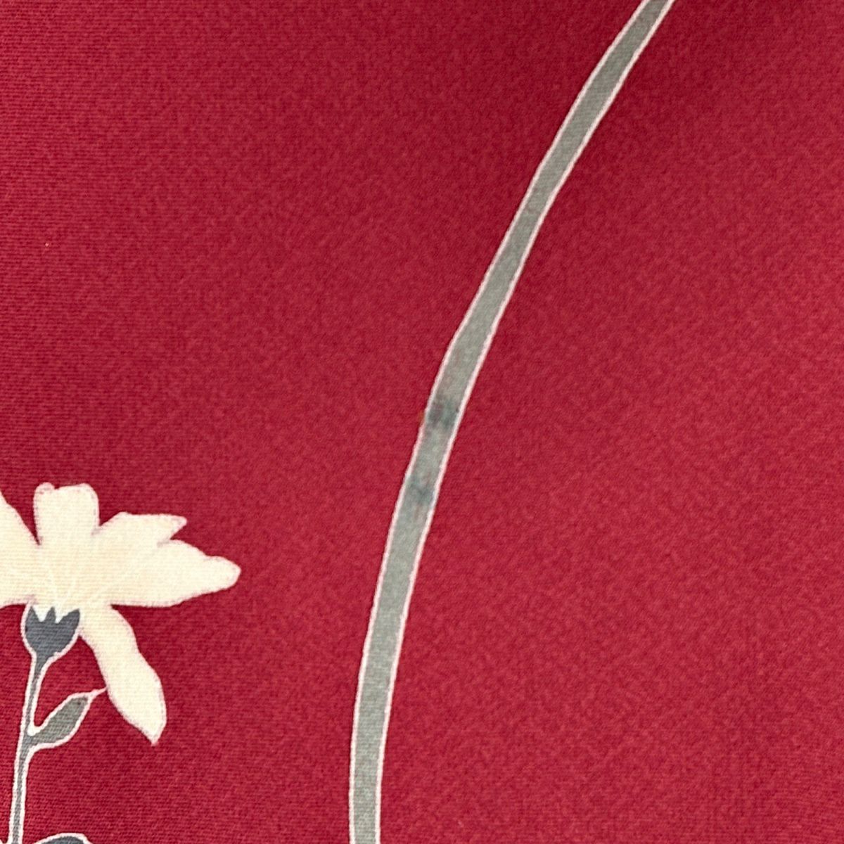 【美品】 付下 身長159.5cm 袖長66cm M 雙層 南克治 落款 草花紋 紅紫 純蠶絲 名品級