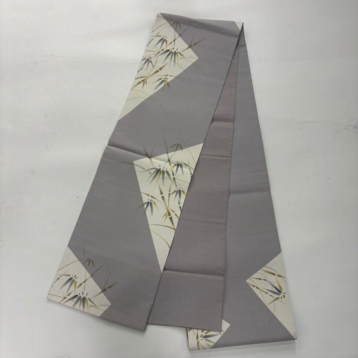 【美品】 小紋 身長161cm 袖長66cm M 雙層 袋帶套裝 幾何學 絞染 黃土 純蠶絲 秀品級