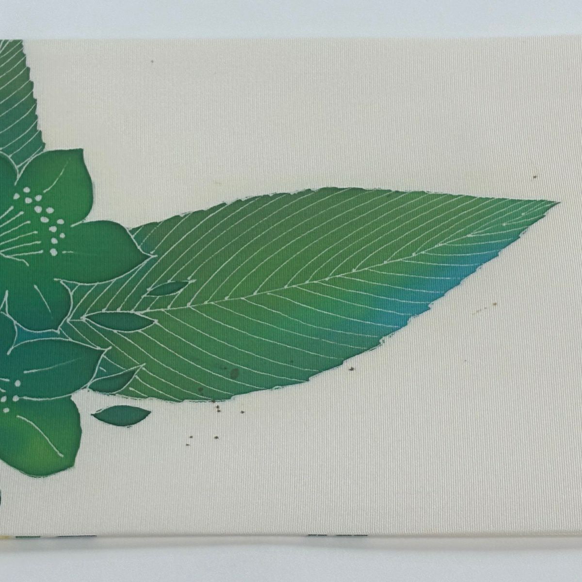 名古屋帶 優品級 草花紋 奶油色 純蠶絲